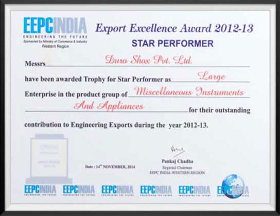 Export Excellence Award - For Outstanding Contribution to Engineering Exports